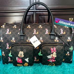 Disney Mickey Minnie Mouse Monogram Weekender Bag